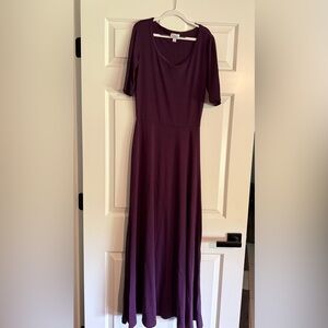 LuLaRoe Dark Purple Ana Maxi Dress, Size Small